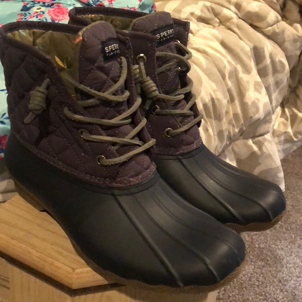 Quilted sperry duck boots